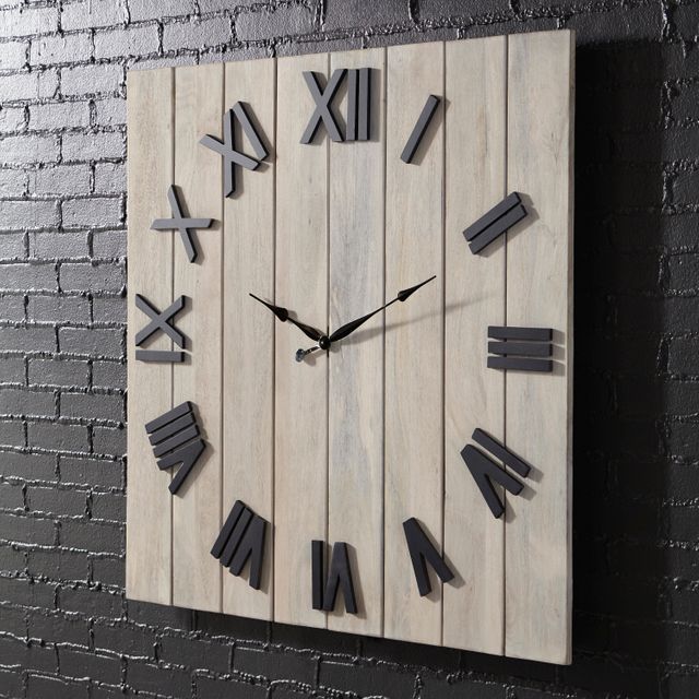 Signature Design by Ashley® Bronson Whitewash/Black Wall Clock 2
