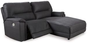 Signature Design by Ashley® Henefer 2-Piece Midnight Left-Arm Facing Power Reclining Sectional with Chaise