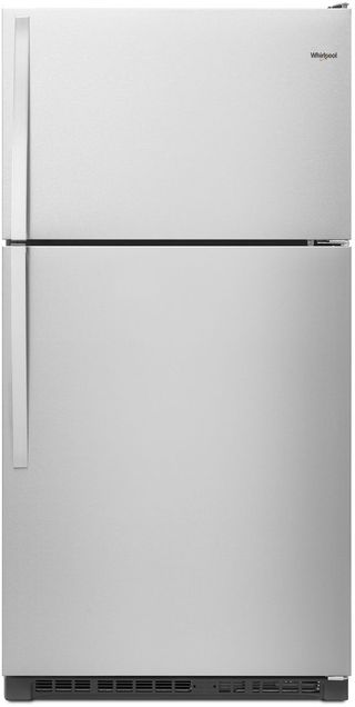 Whirlpool® 20.5 Cu. Ft. Monochromatic Stainless Steel Top Freezer Refrigerator