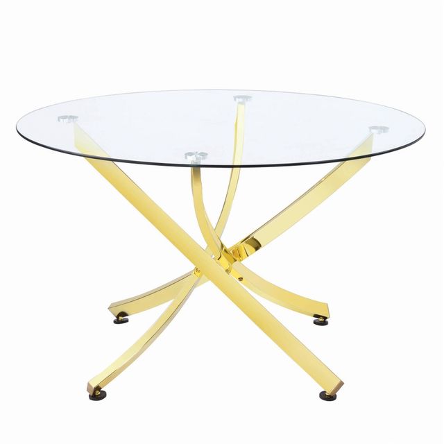 Coaster® Beckham Chanel Brass Dining Table