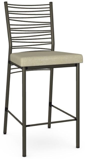 Amisco Customizable Crescent Upholstered Counter Stool