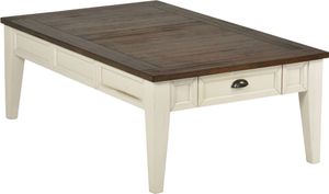 Steve Silver Co. Cayla Dark Oak Cocktail Table with Antiqued White Base
