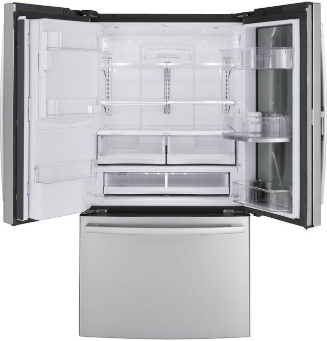 GE Profile™ 27.8 Cu. Ft. Black Stainless Steel French Door Refrigerator 24