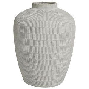 Uma Home Cream Ceramic Textured Vase