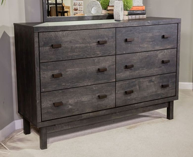 Dark gray wood deals dresser