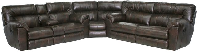 Catnapper® Nolan Reclining Extra Wide Console Loveseat with Storage and Cupholders 5