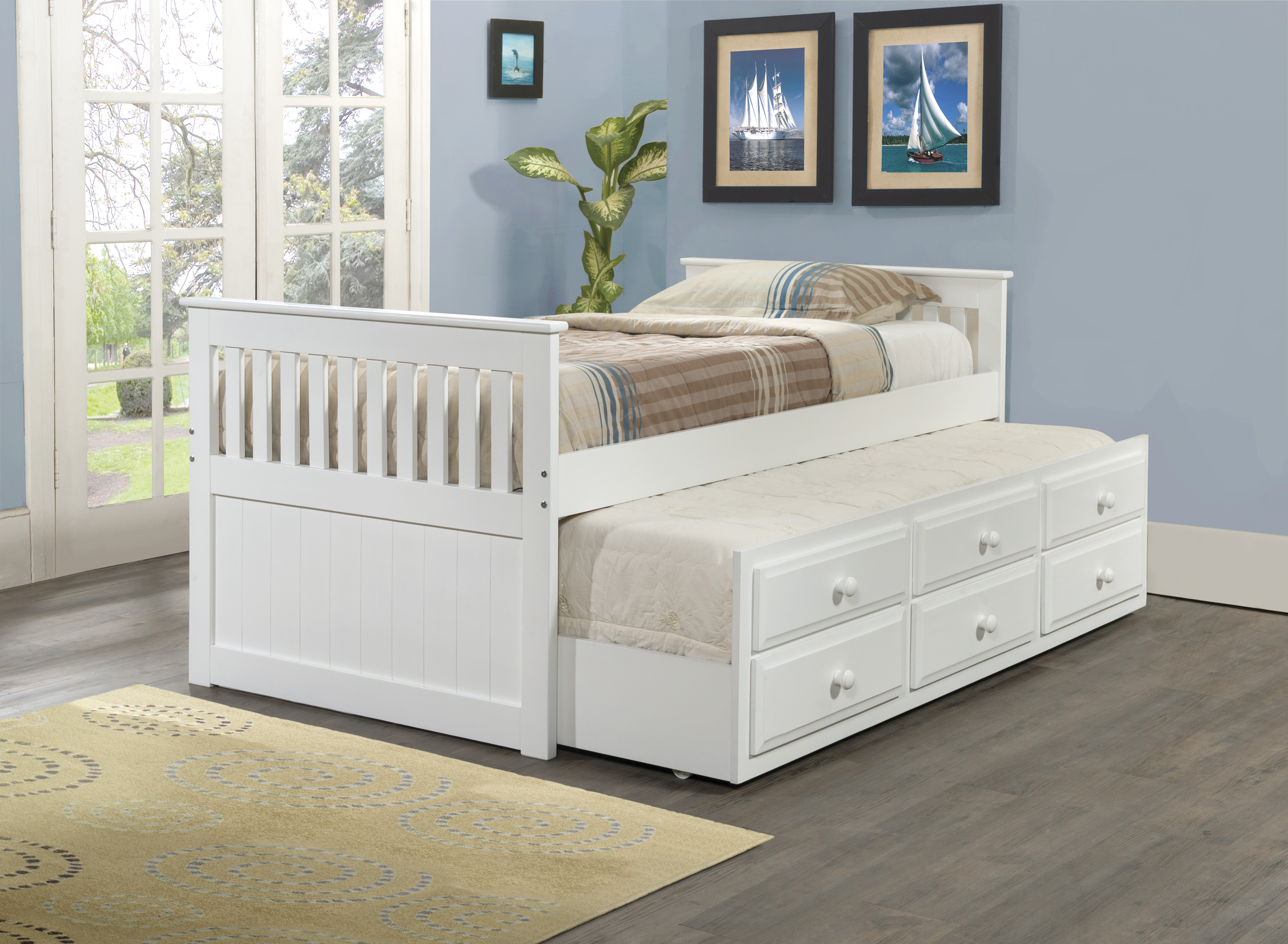 Donco Trading Company Mission Twin Captains Trundle Bed