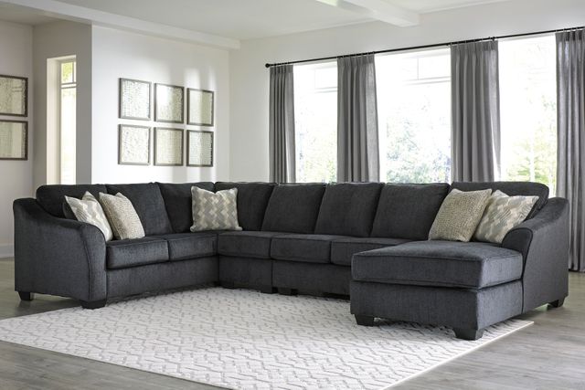Signature Design by Ashley® Eltmann 4-Piece Slate Left-Arm Facing Sectional with Armless Loveseat and Chaise-3
