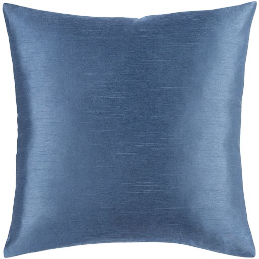 Surya Solid Pleated Denim 18" x 18" Toss Pillow with Down Insert 1