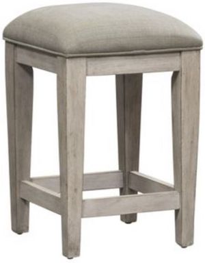 Liberty Heartland Antique White Upholstered Console Stool