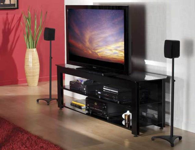 Sanus® Steel Series Black Three-Shelf Widescreen Lowboy 3