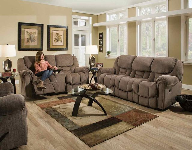 HomeStretch 122 Group Brown Power Reclining Console Loveseat-1