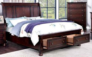 Furniture of America® Wells Dark Cherry Queen Sleigh Bed