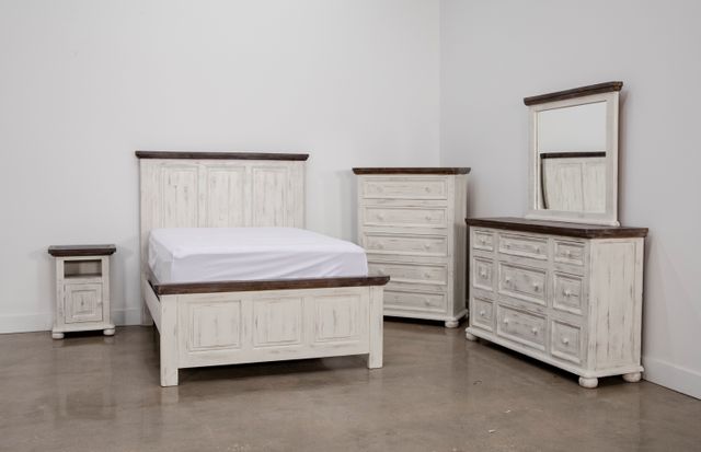 Vintage Furniture Allie Two Toned 4 Piece Full Bedroom Set-MIC-ALLIE