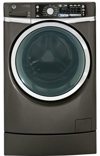 GE® ENERGY STAR® RightHeight™ Design Front Load Washer-Metallic Carbon 0