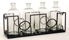 Signature Design by Ashley® Dmitri 5 Piece Clear/Black Vase and Tray Set