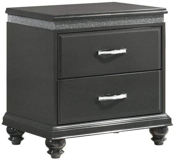 Crown Mark Frampton Gray Nightstand 