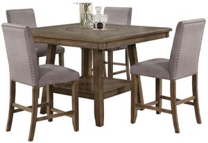 Crown Mark Manning 5 Piece Gray/ Brown Counter Height Dining Table Set