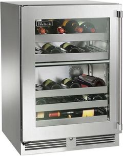 Perlick® Signature Series 5.2 Cu. Ft. Stainless Steel Frame Dual Zone Outdoor Wine Cooler 