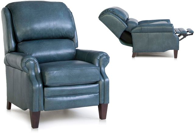 Smith Brothers 710 Collection Blue Leather Pressback Reclining Chair 2