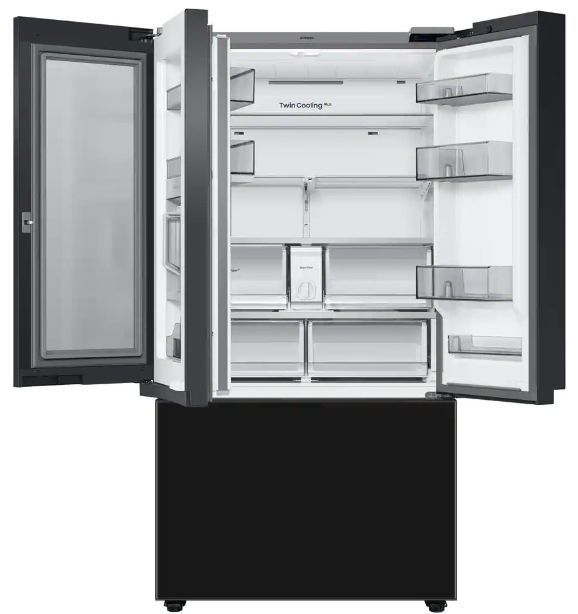 Samsung Bespoke 24 Cu. Ft. Charcoal Glass/Panel Ready Counter Depth French Door Refrigerator 5