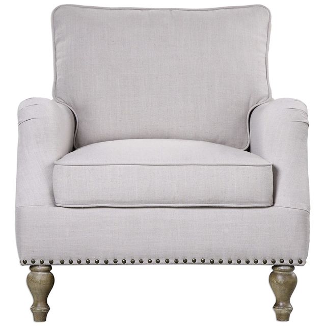 Uttermost® Armstead White English Arm Chair-0