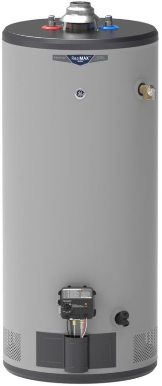 GE RealMAX® Premium 40 Gallon Short Natural Gas Atmospheric Water Heater-0
