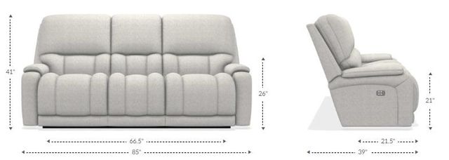 La-Z-Boy® Greyson Ice Leather Power Reclining Sofa with Headrest 19
