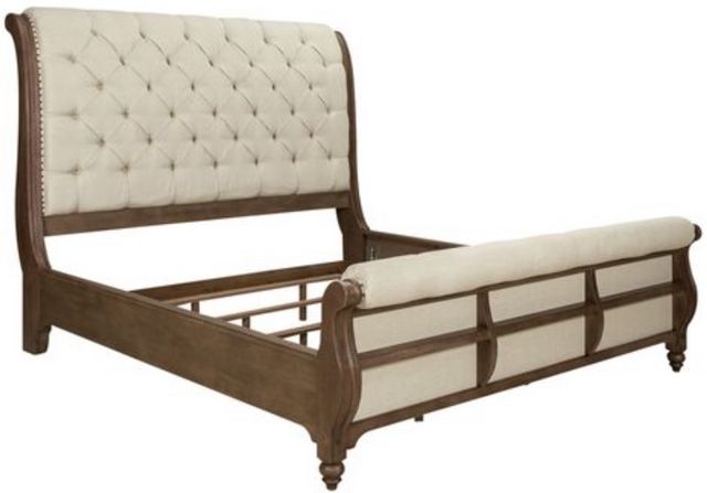 Liberty Americana Farmhouse 4-Piece Beige/Dusty Taupe Queen Sleigh Bed Set 2