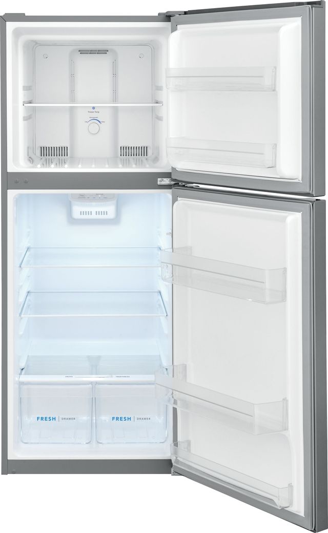 Frigidaire® 11.6 Cu. Ft. Brushed Steel Top Freezer Refrigerator 1