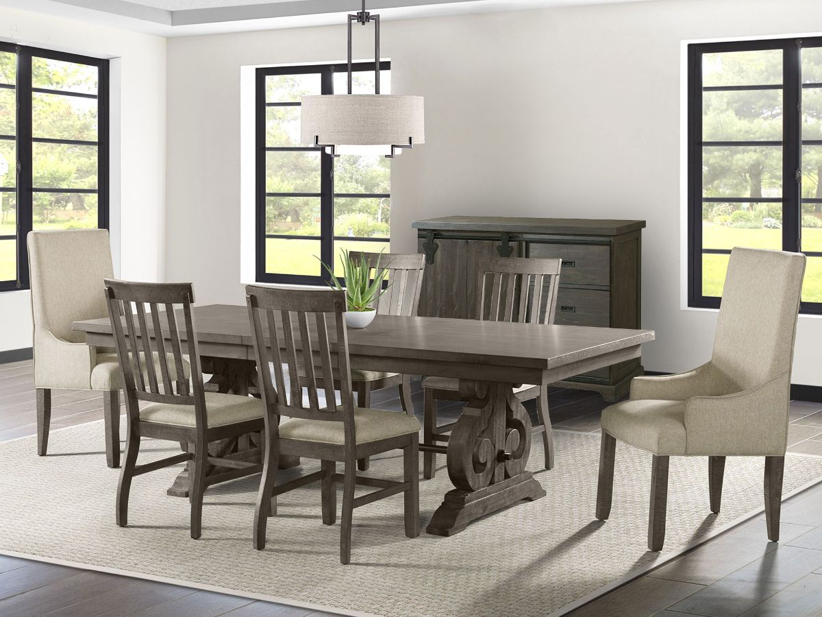 Stone Dining Set with 6 Chairs, Server Free!