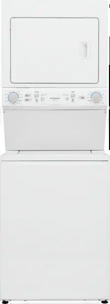 Frigidaire® 3.9 Cu. Ft. Washer, 5.5 Cu. Ft. Dryer White Stack Laundry