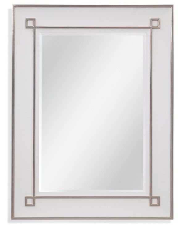Bassett Mirror Alston White Lacquer/Silverleaf Wall Mirror-0
