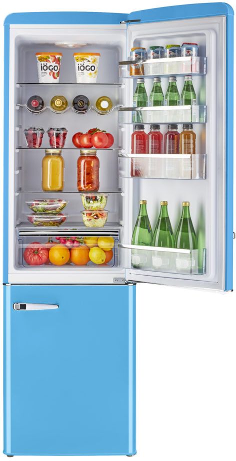 Unique® Appliances Classic Retro 9.0 Cu. Ft. Robin Egg Blue Counter Depth Freestanding Bottom Freezer Refrigerator 1
