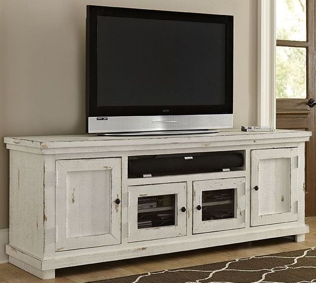 Progressive® Furniture Willow Distressed White 74" Console-1