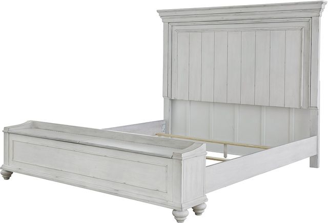 Benchcraft® Kanwyn Whitewash Queen Panel Bed with Storage 13