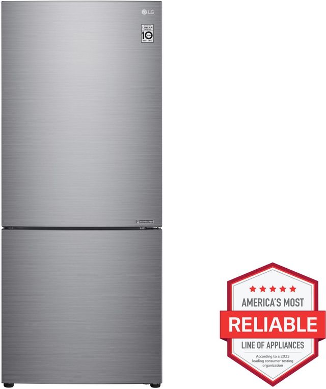 LG 14.7 Cu. Ft. Platinum Silver PCM Counter Depth Bottom Freezer Refrigerator-1