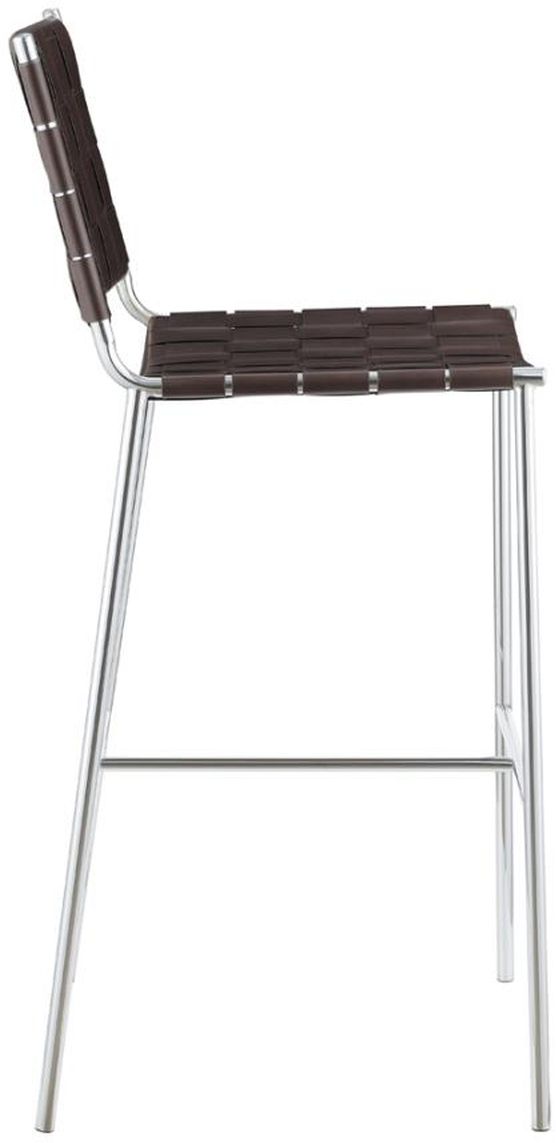 Coaster® Brown and Chrome Upholstered Bar Stool with Open Back 2