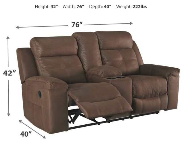Signature Design by Ashley® Jesolo Coffee Double Reclining Loveseat with Console 1