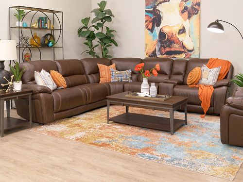Poppy Leather Power Sectional