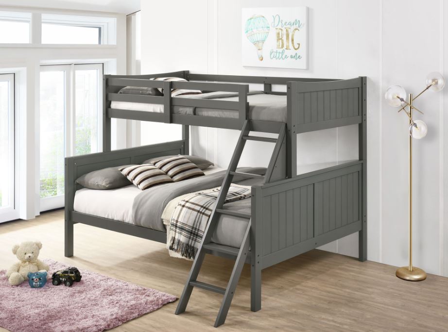 Elements International Sami Gray Twin/Full Bunk Bed | Bob Mills Furniture