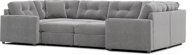 ModularOne Gray 8 Piece Sectional with 2 Ottomans-3
