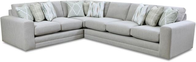 Fusion Furniture Charlotte Cremini 3-Piece Green/Grey Sectional, Factory  Direct Furniture