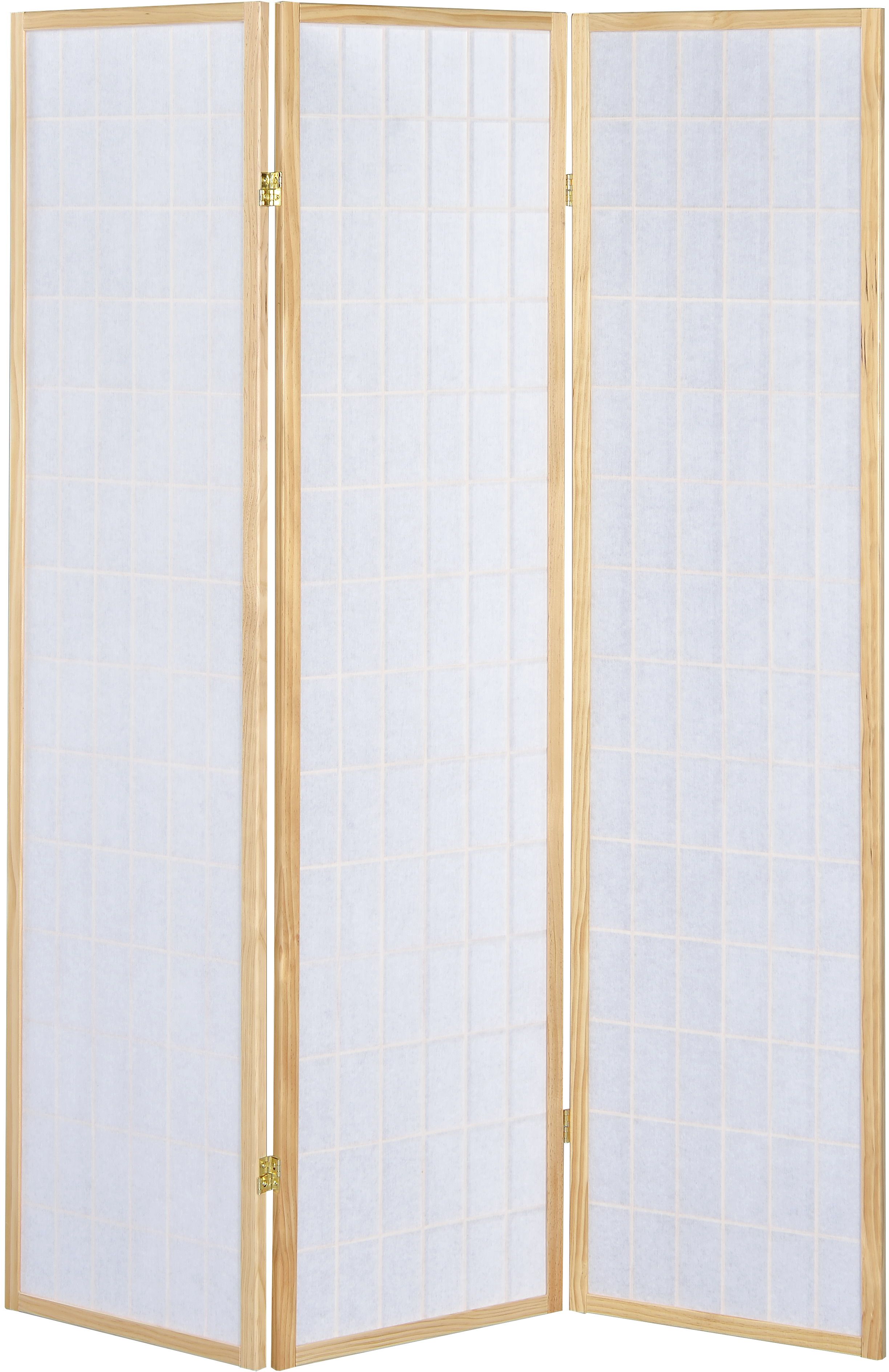 Coaster® Natural and White Three Panel Folding Floor Screen
