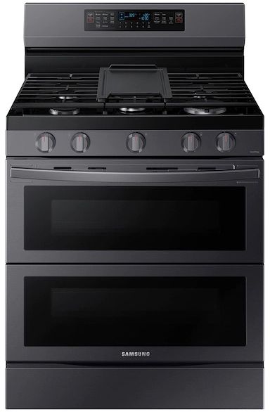 samsung double oven gas range black stainless steel