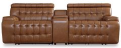 Signature Design by Ashley® Temmpton 3-Piece Chocolate Power Reclining Sectional Loveseat with Console