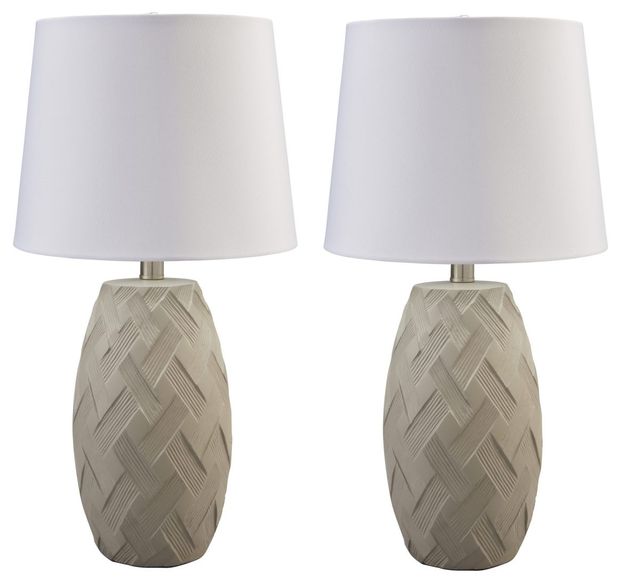Signature Design by Ashley® Tamner Set of 2 Taupe Table Lamp