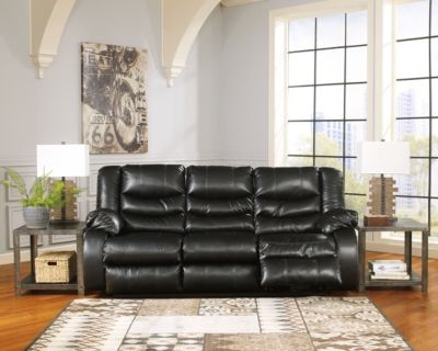 Signature Design by Ashley® Linebacker Black Reclining Sofa 1