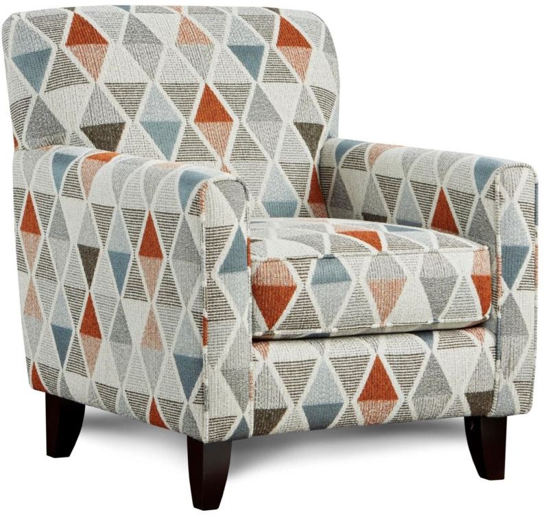 orange and grey accent chair