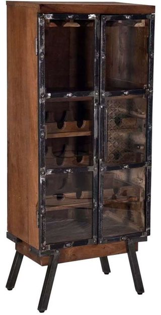 Progressive® Furniture Layover Caramel/Iron Wine Rack